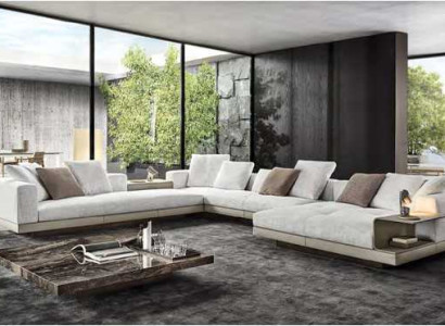 U-Form Sofa Modern Ecksofa Polstercouch Textil Wohnlandschaft Eckgarnitur